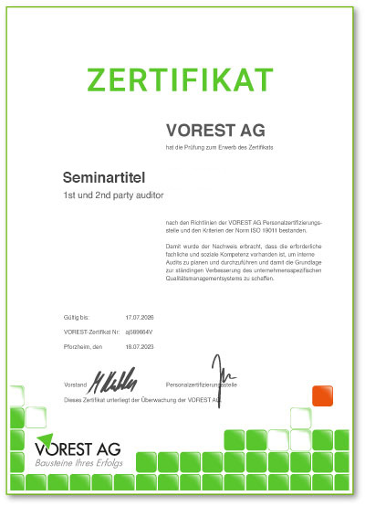 Deutschsprachiges Zertifikat für Ihre Ausbildung im Nachhaltigkeitsmanagement